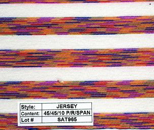 Jersey poly rayon spandex Multi Color Stripe 1/2''